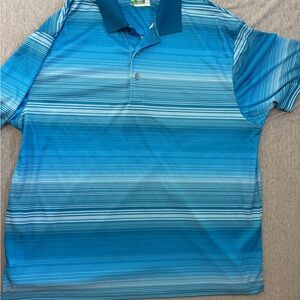 Men’s 2xl Ben Hogan Ocean Blue Striped Polo Performance Shirt